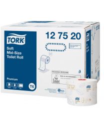 85200012 - Tork Prem.Toilet Pap.compact rol met blauwe leaf (10cmx90m) 2ply - T6 - TORK1275