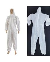 86220007 - Coverall non-woven wit XXL met kap et ritssluiting