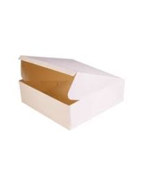 Boîte pâtissière en carton neutre - blanc - 230x230x80mm