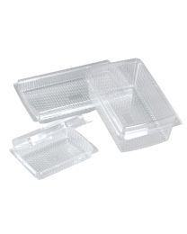 62000040 - RPET patisseriedoos met scharnierdeksel hermetisch afgeslotenTRAITIPACK P rechthoekig 205x115x105mm - X10H100P