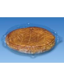 62010188 - RPET patisseriedoos met scharnierdeksel hermetisch afgesloten PATIPACK XG214 - transparant - INT ø 205x50mm