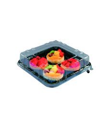 62030013 - RPET patisseriedeksel ventilerend ACTIPACK 1919DXN03 - transparant - INT 190x190x80mm