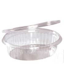 63000007 - RPET ovale bak met scharnierdeksel ELIPACK E1000 - transparant - ø201x165x70mm 1000ml