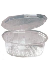 63000026 - RPET bak met scharnierdeksel 3 comp. MULTIPACK M3C900 - transparant - 219x179x48mm 900ml