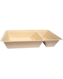 Fiber Snack Tray A20 (A14+1) 2 compartimenten - 204 x 120 x 36 mm