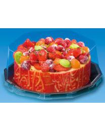 62030062 - RPET patisseriedeksel ventilerend TRADIPACK D20TRN03 - transparant - INT ø 200x85mm
