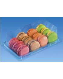 62000058 - RPET patisseriedoos met scharnierdeksel hermetisch afgesloten TRAITIPACK P X1,5H50P - transparant - INT 180x180x50mm