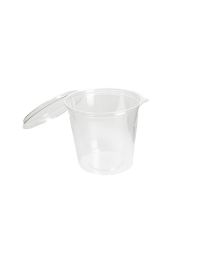 RPET bak met scharnierdeksel OLIPACK OLI1000 - transparant - 134x120mm 1000ml