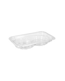RPET sealschaal voor 2 burgers ELITE - transparant - 232x146x35mm