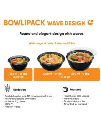 Bowlipack Wave Design herbruikbare bowl 750 ml