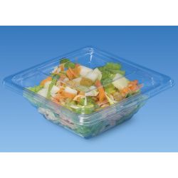 Emballage salade en RPET avec couvercle PYRAMIPACK PY751P - transparent - 200x170x45 750ml
