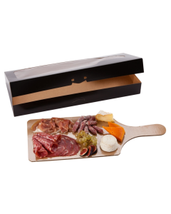 61400030 - Kit Plancha Box zwart/bruin, 455x190x50mm, scharnierdeksel met venster